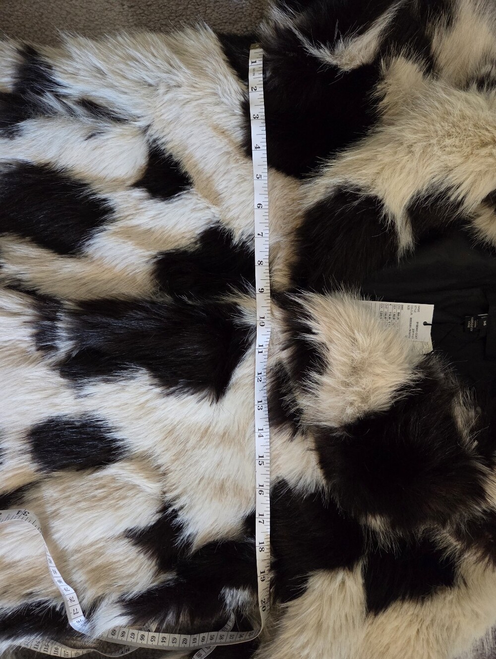 NWT b.young Bybemio Cow Print Faux Fur Coat Jacket Statement 36 Small - Picture 6 of 10